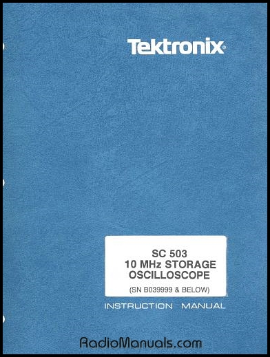 Tektronix SC-503 Instruction Manual